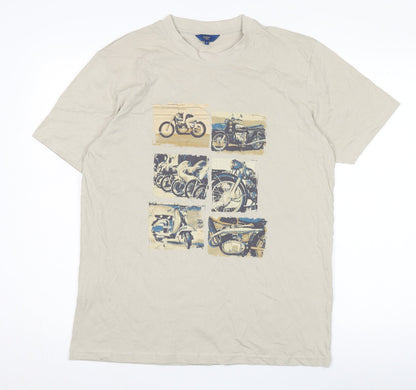 Mens UK Size M Cotton Traders Beige  T-Shirt