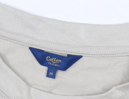 Mens UK Size M Cotton Traders Beige  T-Shirt