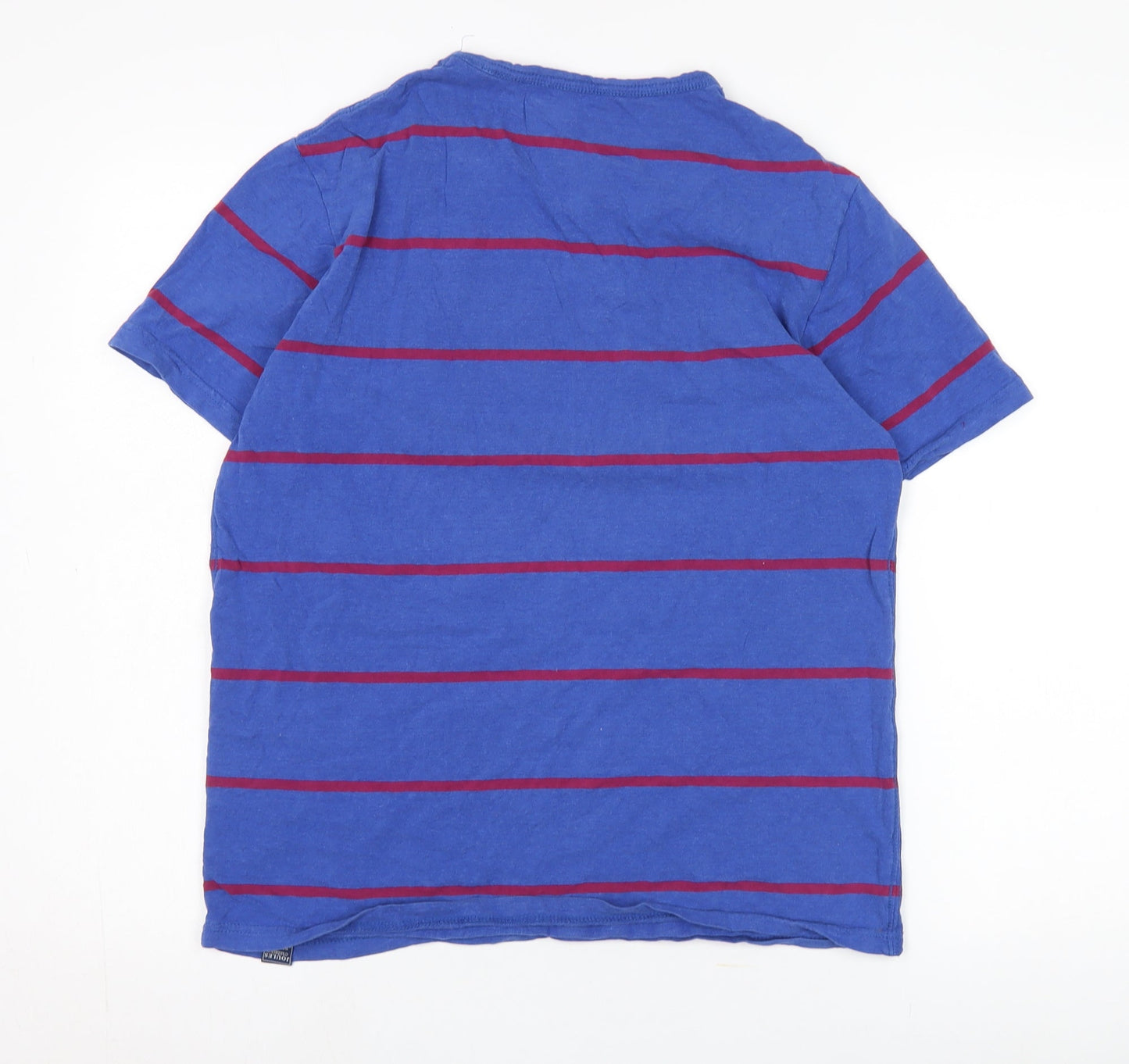 Joules Men's Blue Striped Cotton T-Shirt, Size M, Short Sleeve