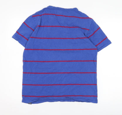 Joules Men's Blue Striped Cotton T-Shirt, Size M, Short Sleeve