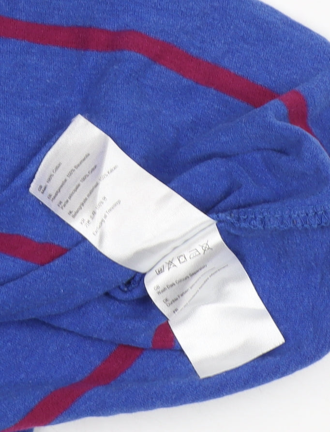 Joules Men's Blue Striped Cotton T-Shirt, Size M, Short Sleeve