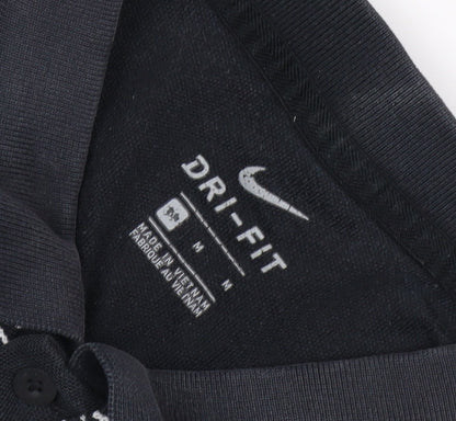 Nike Men's Black Striped Polo Shirt M - Activewear Essential