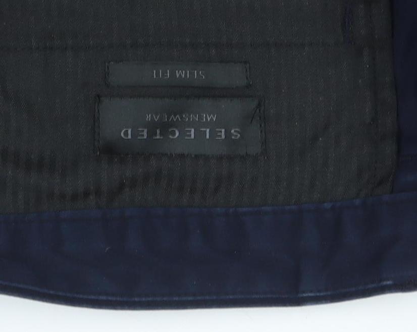 SELECTED Men's Blue Slim Fit Chino Trousers Size 30