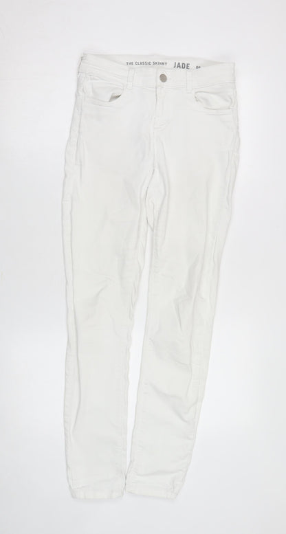 Womens UK Size 8 Oasis Slim Fit Skinny White Trousers