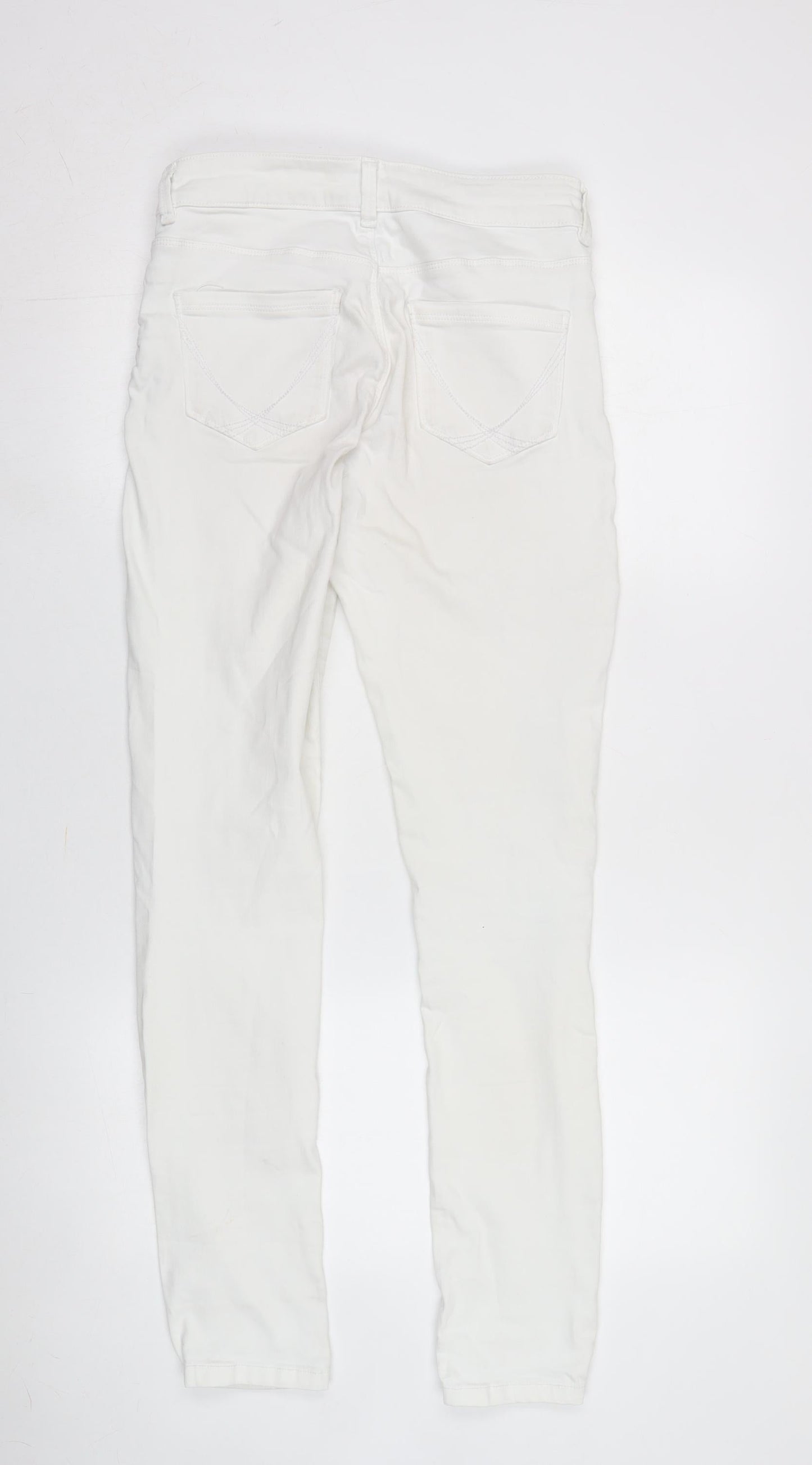 Womens UK Size 8 Oasis Slim Fit Skinny White Trousers