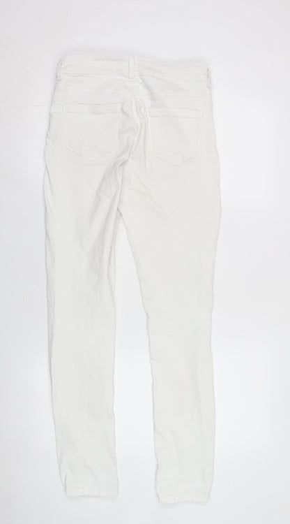 Womens UK Size 8 Oasis Slim Fit Skinny White Trousers