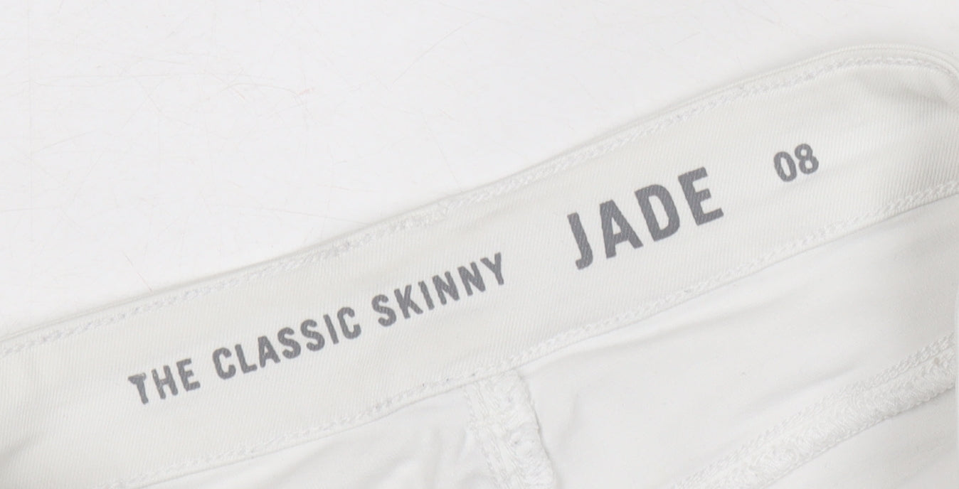 Womens UK Size 8 Oasis Slim Fit Skinny White Trousers