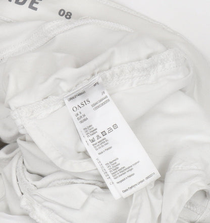 Womens UK Size 8 Oasis Slim Fit Skinny White Trousers