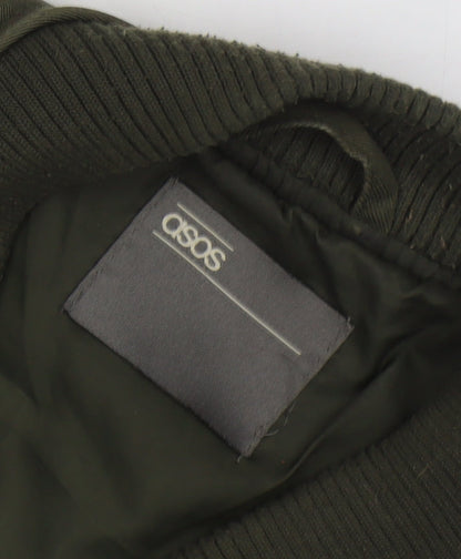 ASOS Men's Green Bomber Jacket S Casual Zip