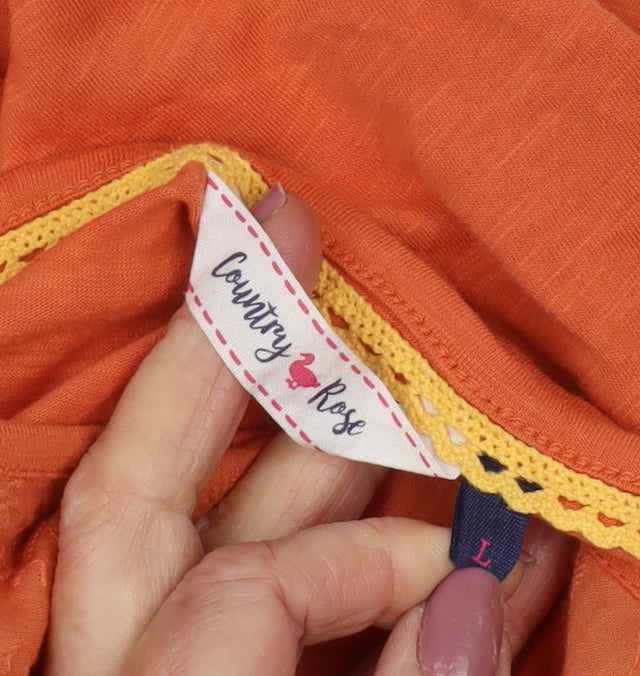Womens UK Size L Country Rose Orange  Blouse