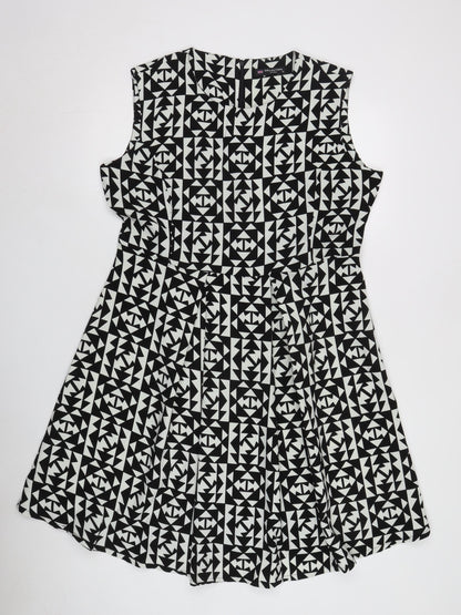 Collection London Women's Black Geometric Skater Dress