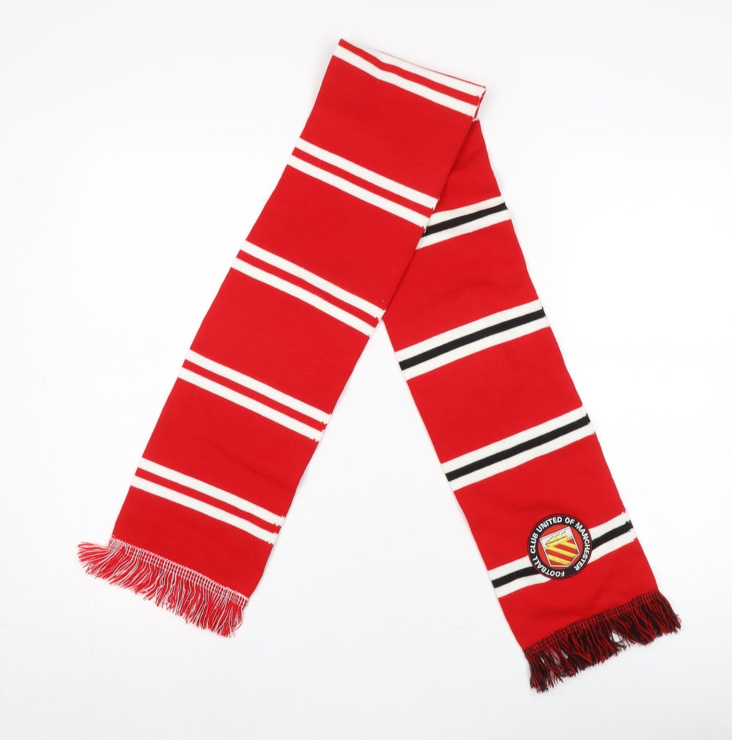 Manchester United Red Striped Sports Scarf with Fringe