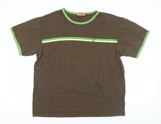 Pierre Cardin Men's Brown 2XL Short Sleeve T-Shirt