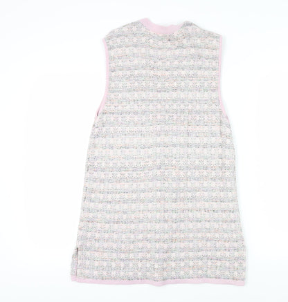 Création Atelier GA Women's Ivory Vest Size 14 Knit Buttoned