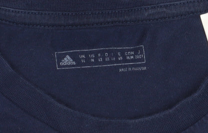 Womens UK Size 14 adidas Blue Basic T-Shirt