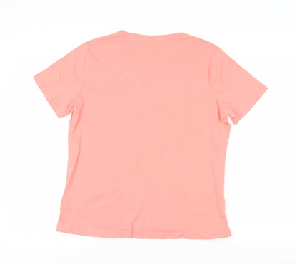 Damart Women's Pink Basic Crew Neck T-Shirt M