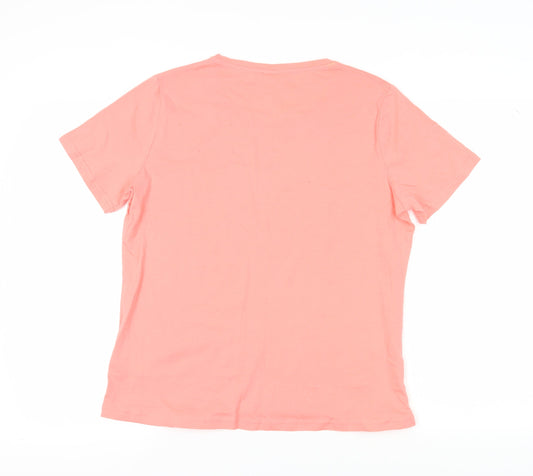 Damart Women's Pink Basic Crew Neck T-Shirt M