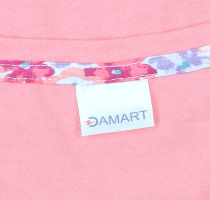 Damart Women's Pink Basic Crew Neck T-Shirt M