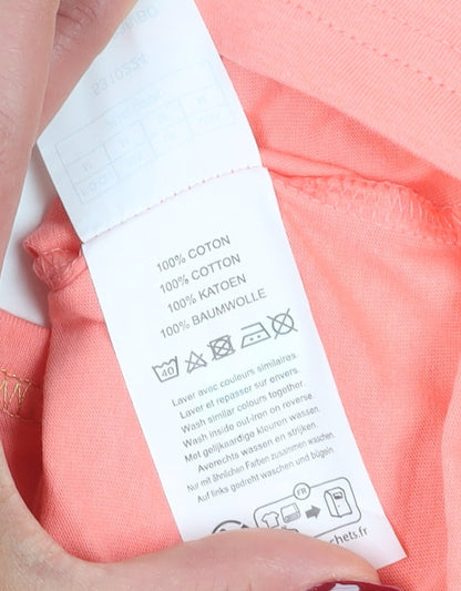 Damart Women's Pink Basic Crew Neck T-Shirt M