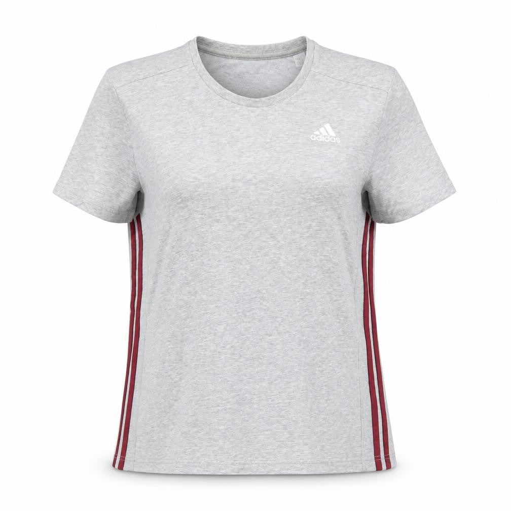 Front view of Adidas Grey unisex t-shirt m - casual comfort