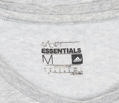 Unisex Adults UK Size M adidas Grey Basic T-Shirt