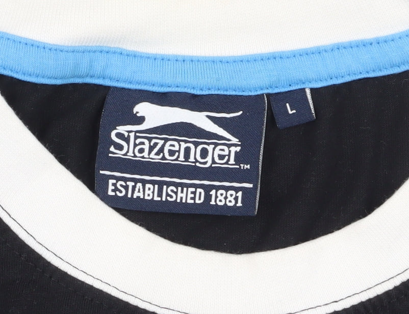 Slazenger Men's Sports T-Shirt Black/White Large