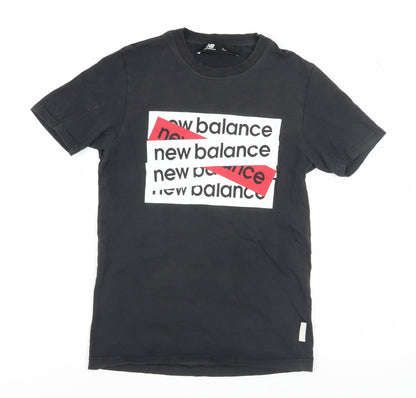 New Balance Men's Black Graphic Logo T-Shirt, Size S