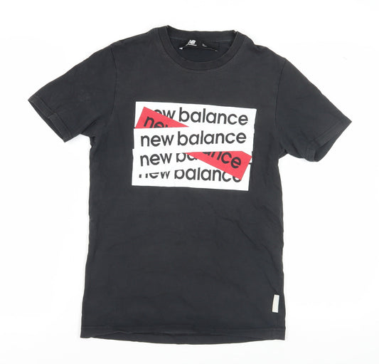 New Balance Men's Black Graphic Logo T-Shirt, Size S