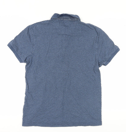 Red Herring Men's Blue Graphic Polo, Size M