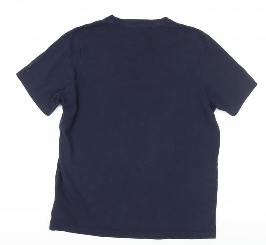 Adidas Men's Blue Cotton Logo T-Shirt L