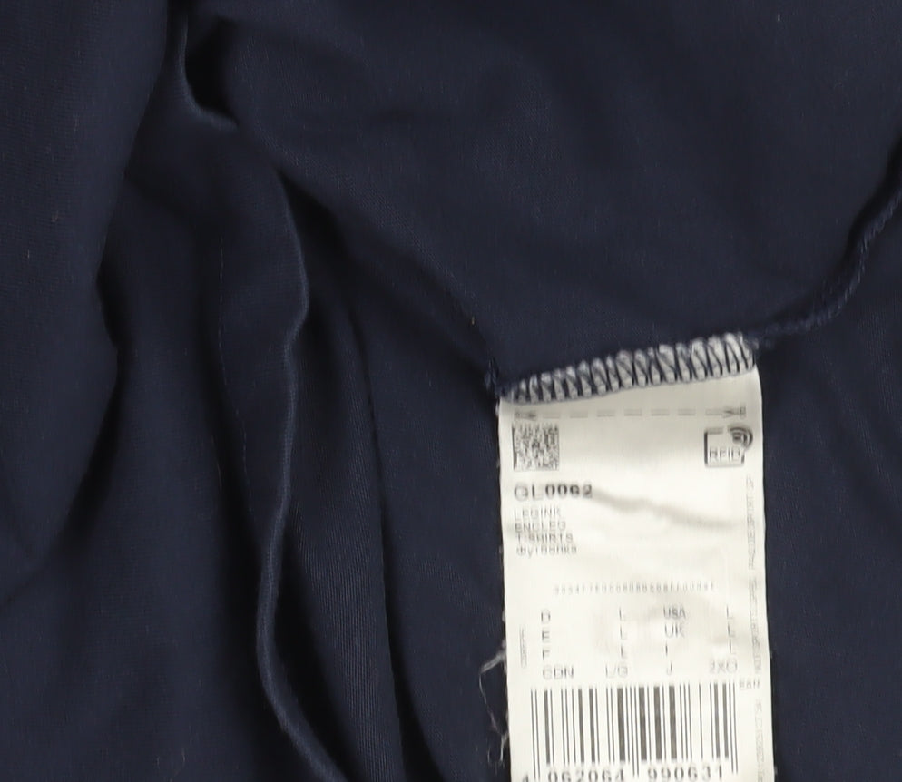 Adidas Men's Blue Cotton Logo T-Shirt L