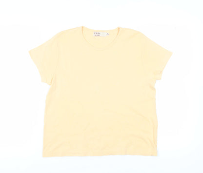 EWM Women's Beige T-Shirt, Size 14, Basic Cotton Top