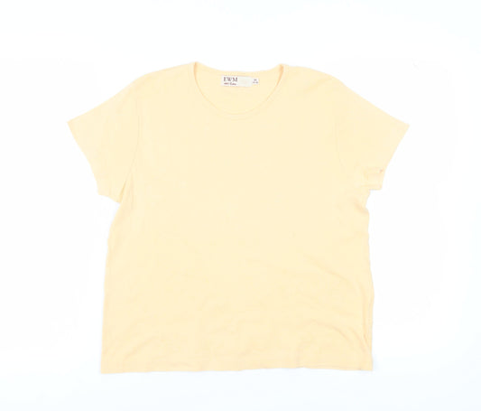 EWM Women's Beige T-Shirt, Size 14, Basic Cotton Top