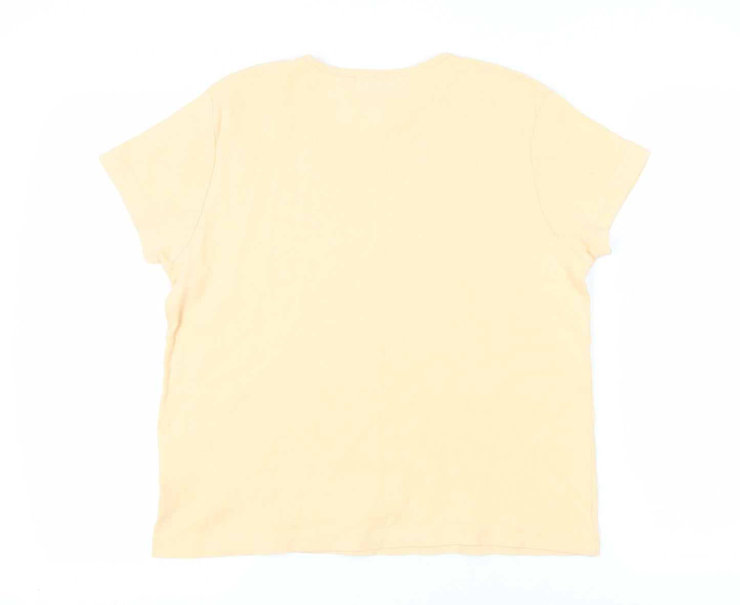 EWM Women's Beige T-Shirt, Size 14, Basic Cotton Top