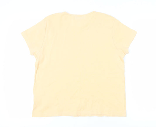 EWM Women's Beige T-Shirt, Size 14, Basic Cotton Top