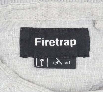 Firetrap Men's Grey Polo Shirt L Regular Fit