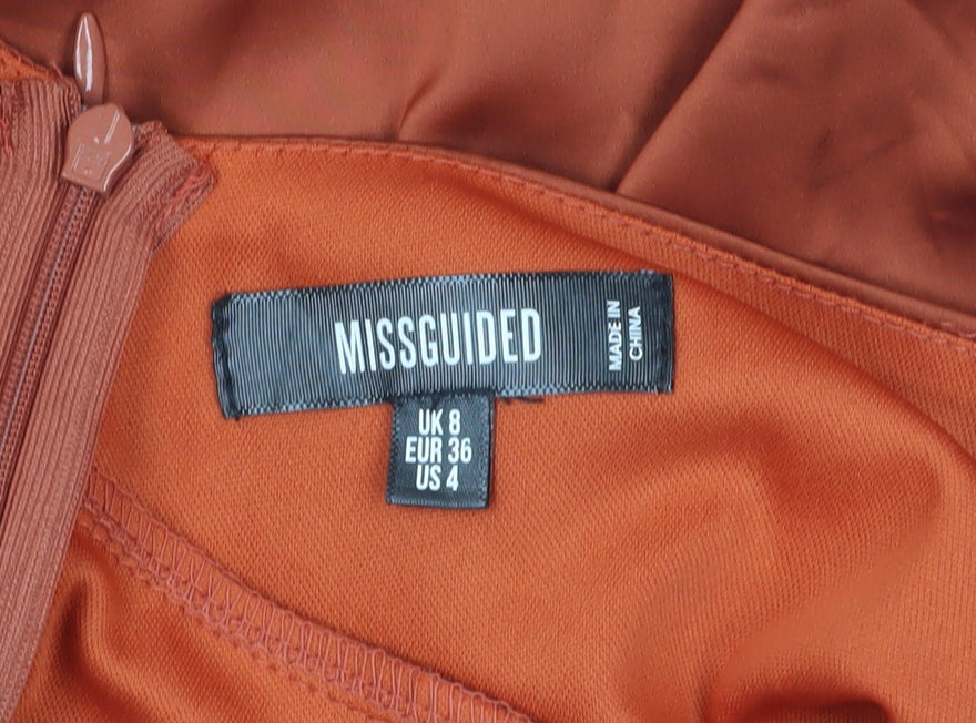 Missguided Women's Orange One Shoulder Bodycon Dress