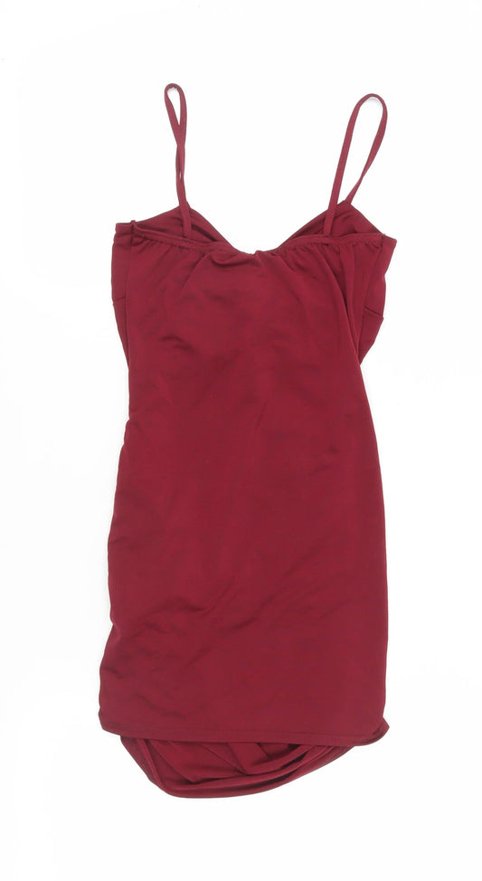 Boohoo Women's Red Bodycon Dress, Size 6, Party