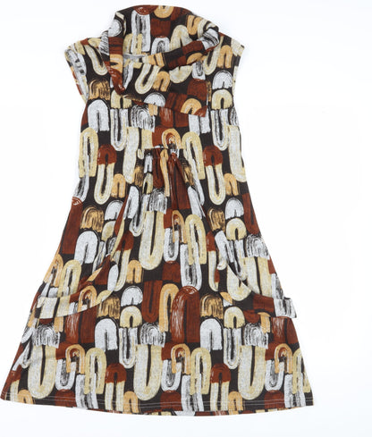 Izabel London Women's Multicoloured Cowl Neck Dress