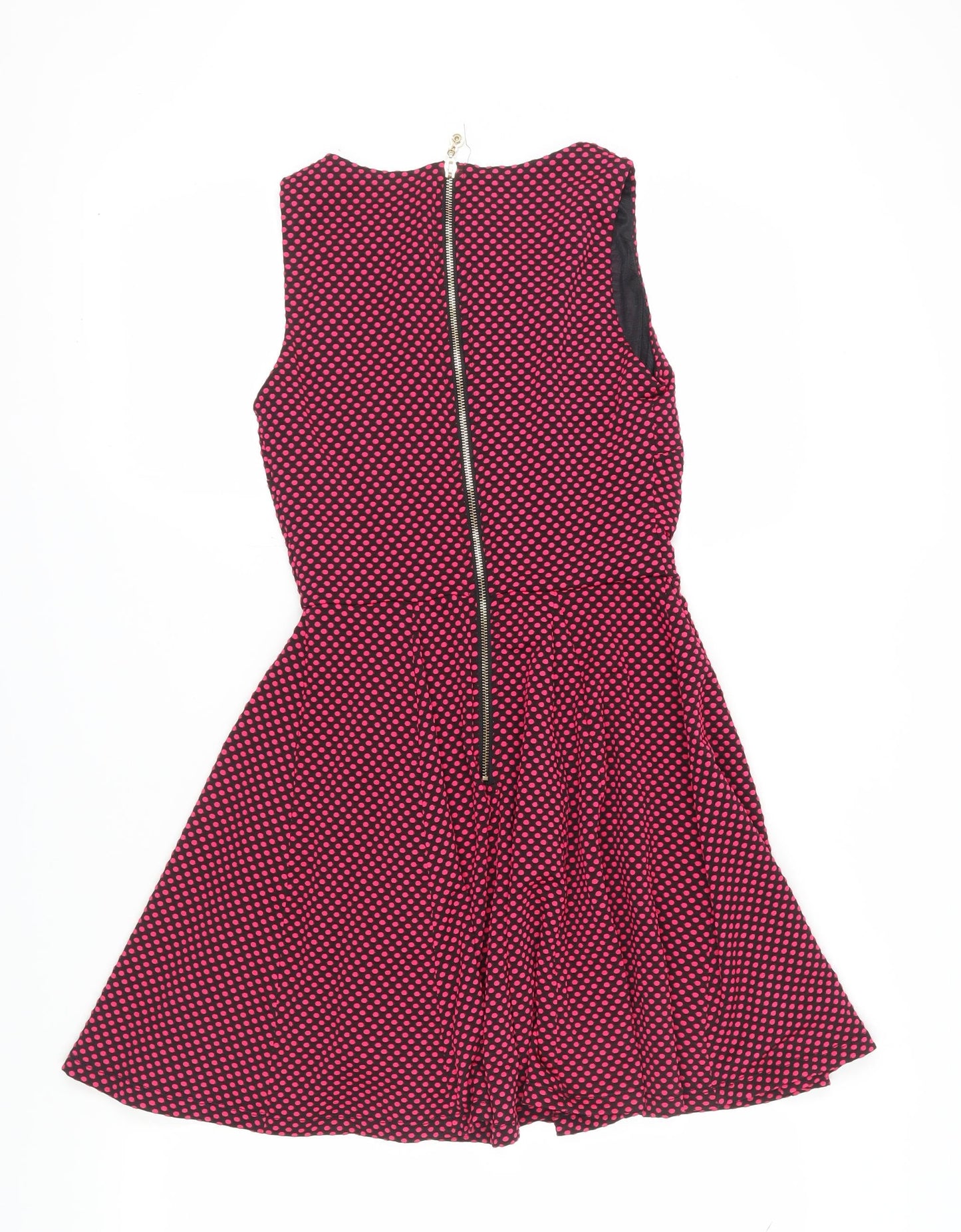 Classic Tricot Women's Pink Fit & Flare Polka Dot Dress S