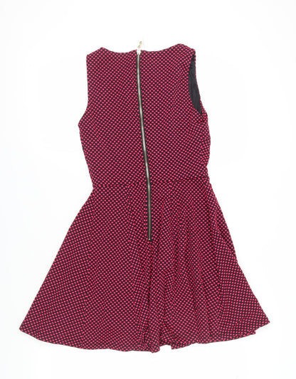 Classic Tricot Women's Pink Fit & Flare Polka Dot Dress S