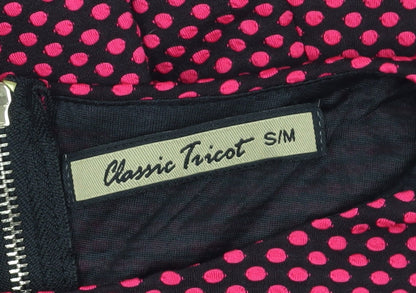 Classic Tricot Women's Pink Fit & Flare Polka Dot Dress S