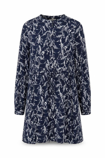 Warehouse Women Blue Animal Print Shirt Dress Size 16