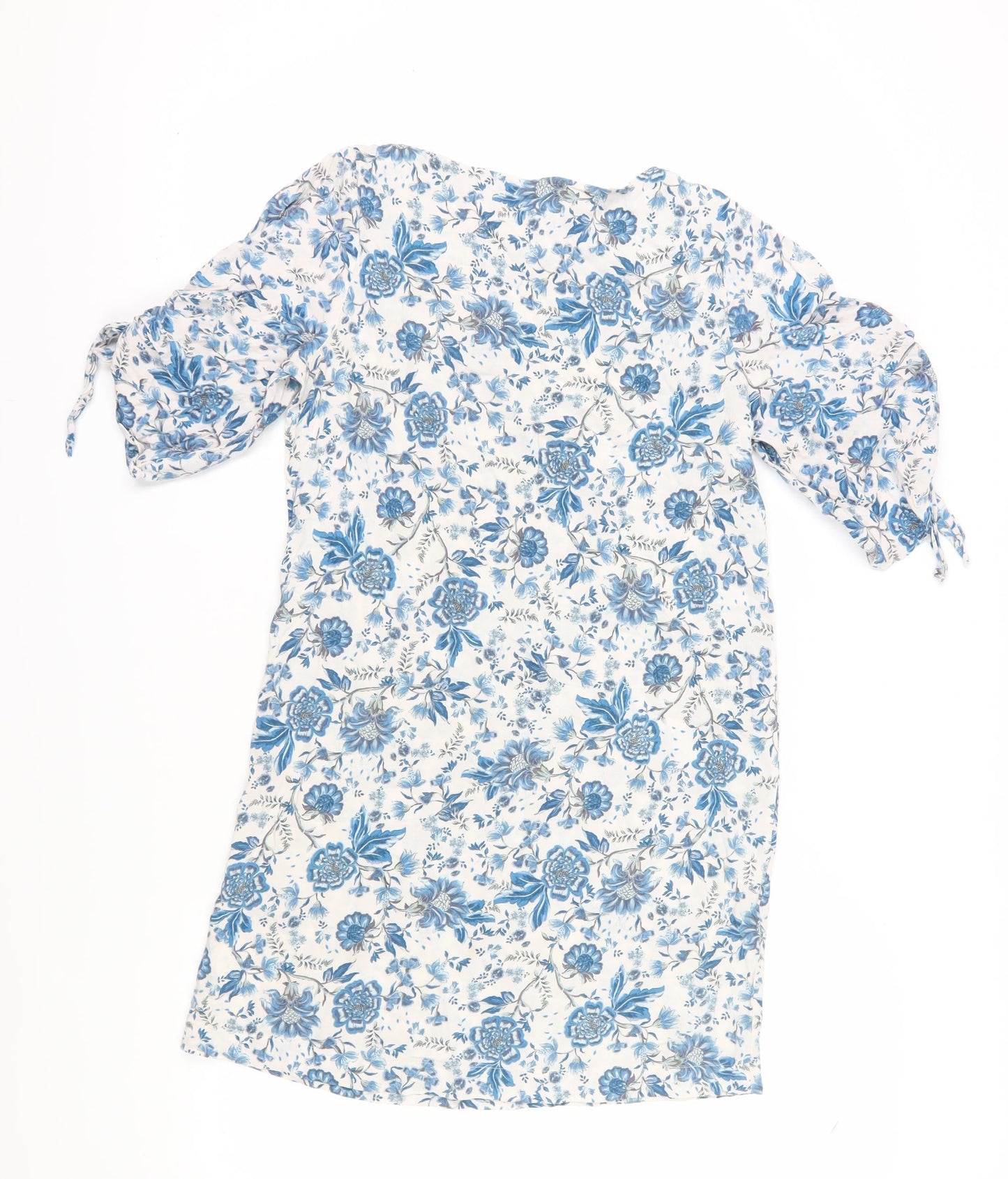 H&M Women's Blue Floral Shift Dress, Size 6