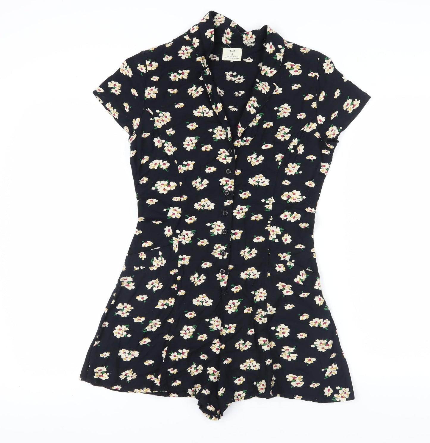 Pins and Needles Black Floral Playsuit S Women