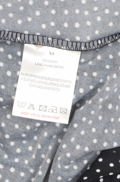 Brave Soul Women's Black XS Off-shoulder Polka Dot Dress