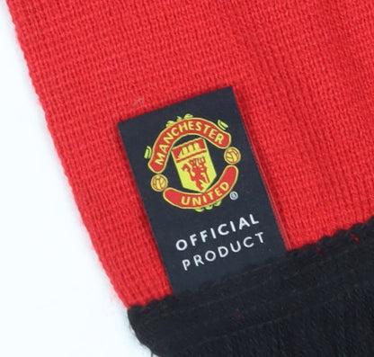 Manchester United Men's Red Striped Knitted Scarf