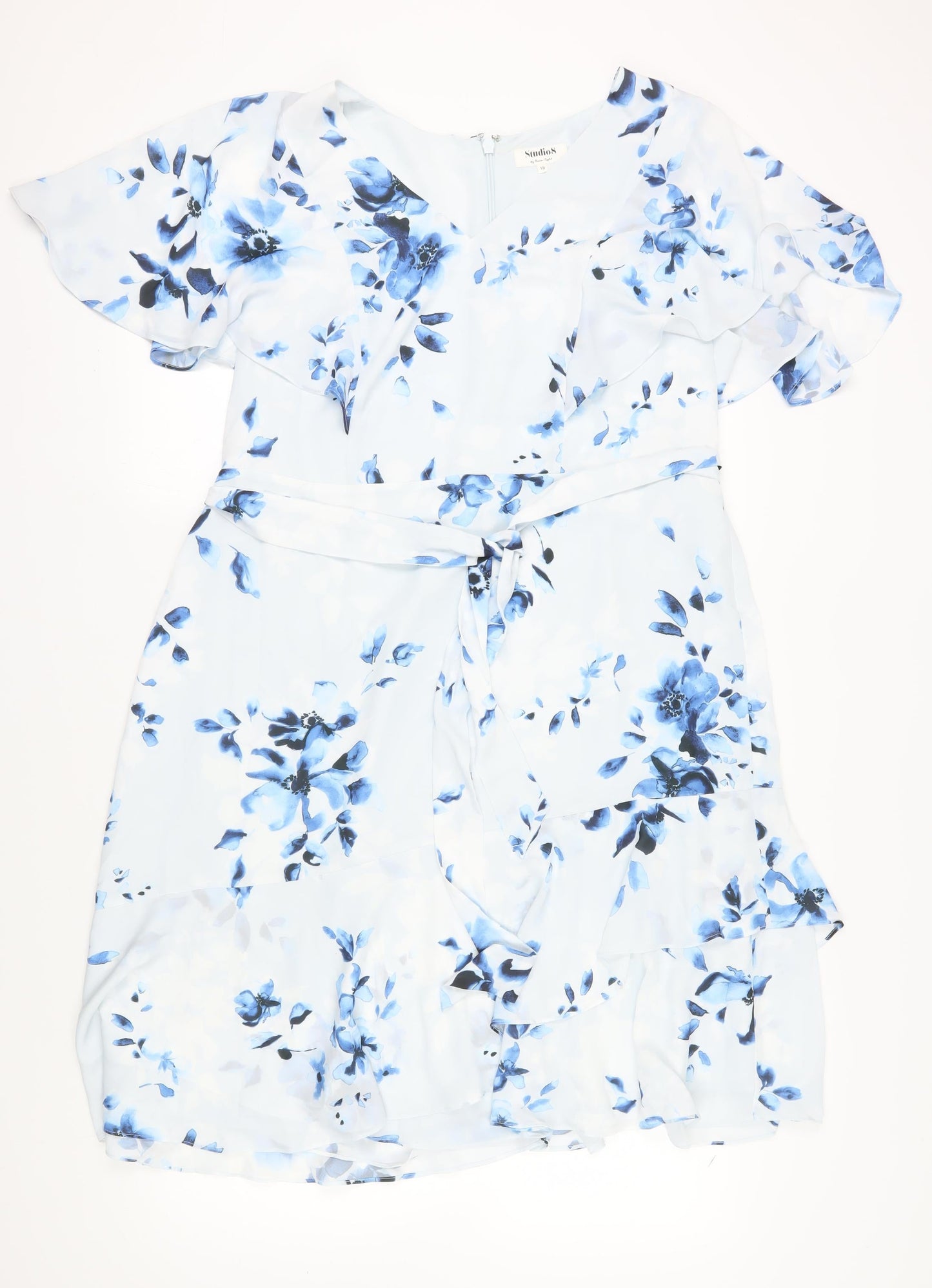Studio 8 Women's Blue Floral Wrap Dress Size 18