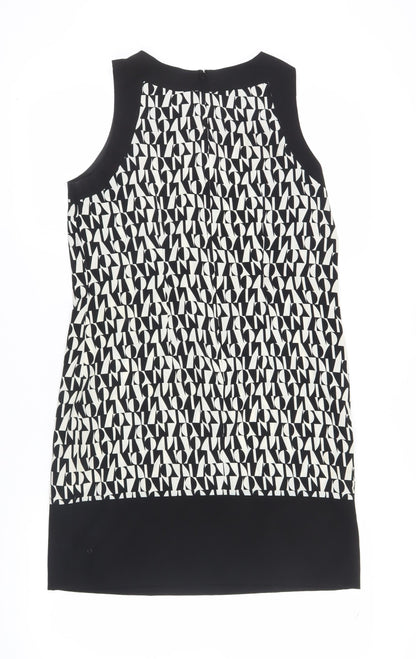 Dorothy Perkins Women Black Geometric Sheath Dress Size 12