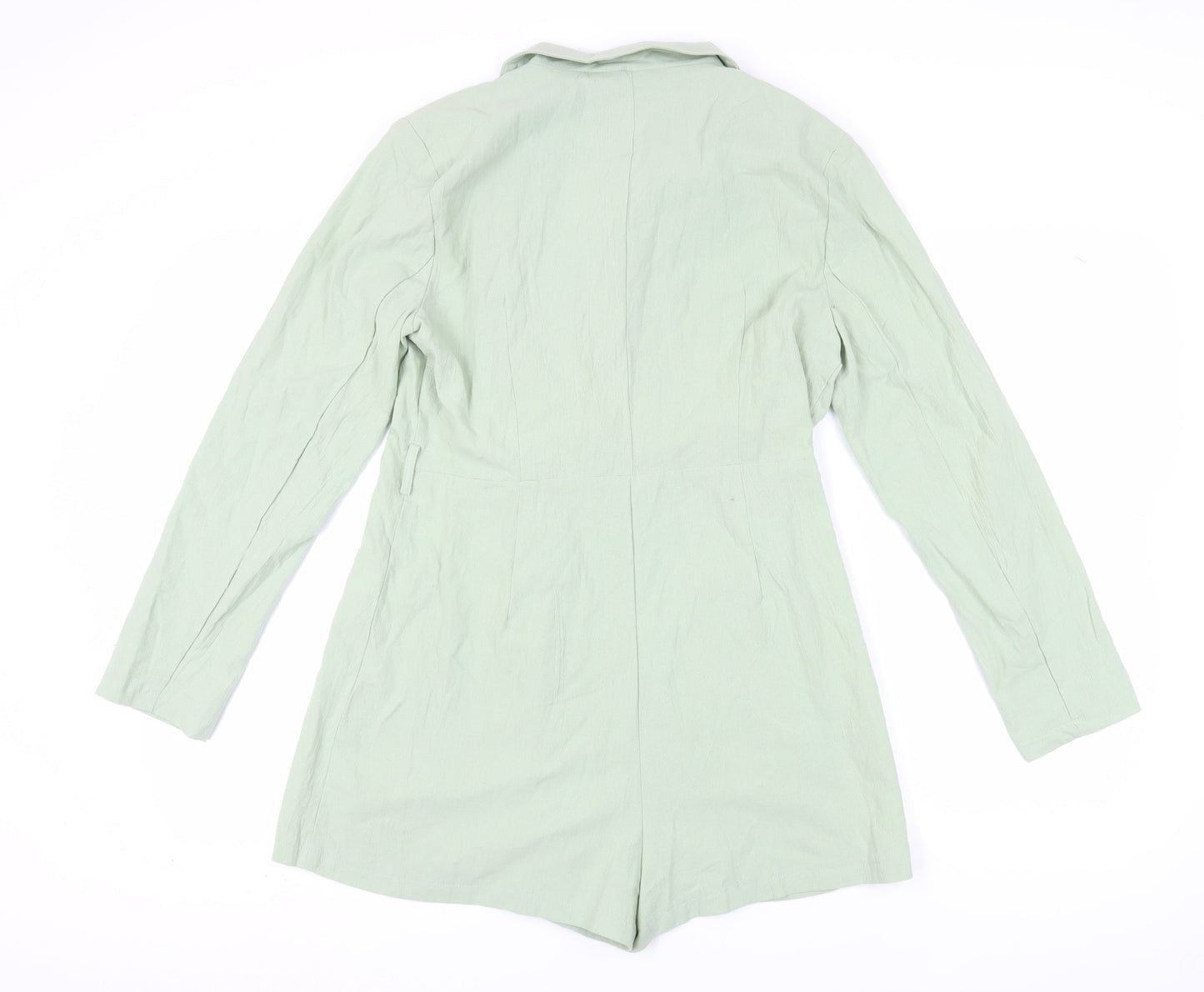 Boohoo Women's Green Cotton Jumpsuit, Size 14